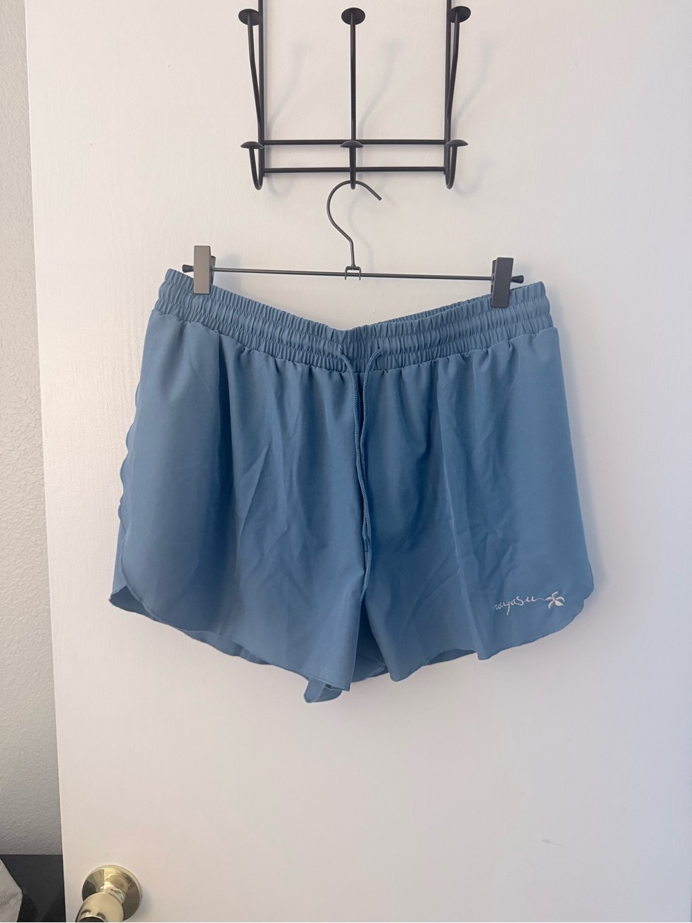 raya sun Women's Athletic Shorts in Slate Blue